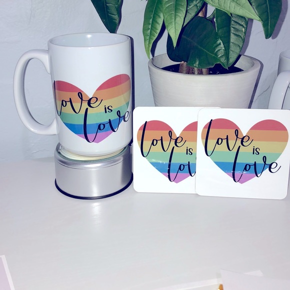 Love is love 15oz mug with two matching coasters - Picture 1 of 2